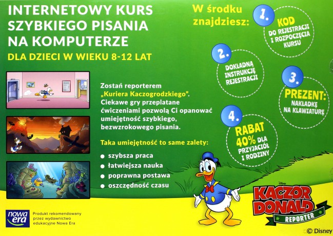 Kaczor Donald reporter. Kurs bezwzrokowego pisania na komputerze [GRA PC]
