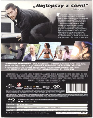 Szybcy i wściekli 7 (steelbook) [Blu-Ray]