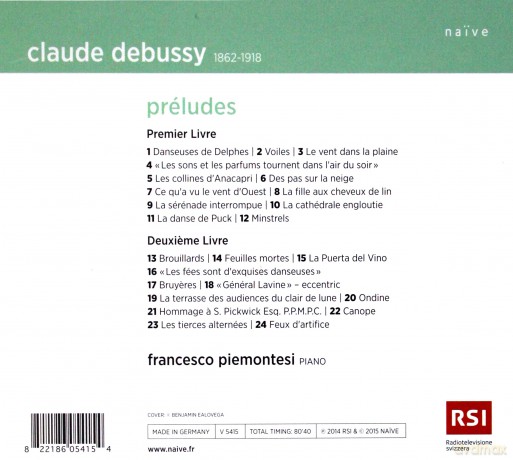 Francesco Piemontesi: Debussy Preludes [CD]