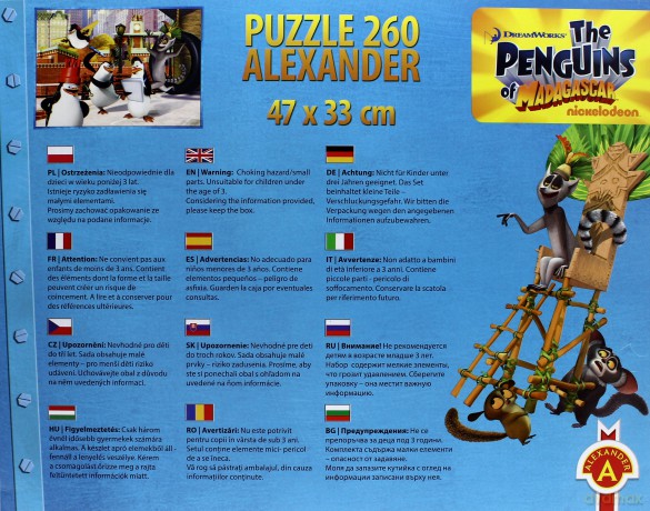 ALEXANDER 260 el. Pingwiny z Madagaskaru [PUZZLE]