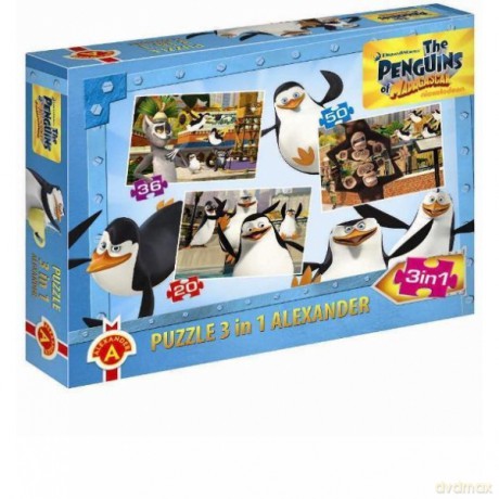 ALEXANDER 3 w 1 Pingwiny z Madagaskaru [PUZZLE]
