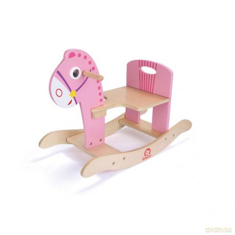 BRIMAREX Drewniany konik bujany Różowy