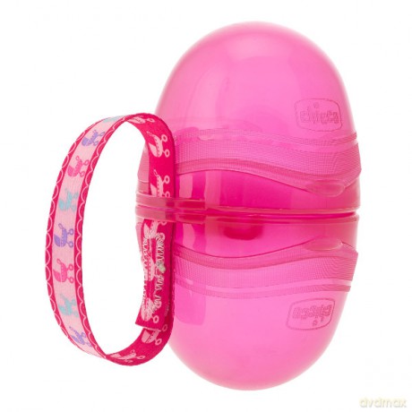 CHICCO Podwójne etui do smoczka, różowe