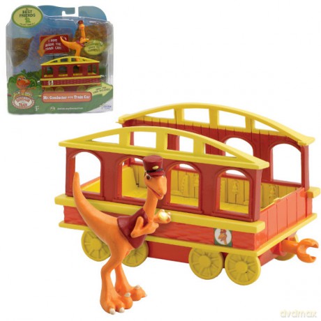 TOMY Dinopociąg Pan Konduktor z wagonem [KLOCKI]