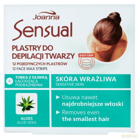 Joanna Sensual Plastry do depilacji twarzy Aloes 1 op.-12szt