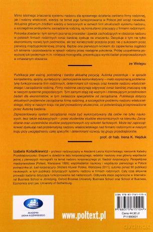 System nadzoru w firmie rodzinnej. Doświadczenia polskie i światowe - Izabela Koładkiewicz [KSIĄŻKA]