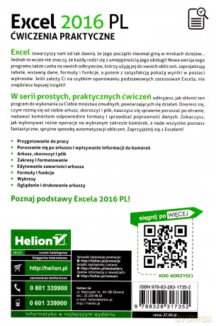 Excel 2016 pl ćwiczenia praktyczne - Krzysztof Masłowski [KSIĄŻKA]