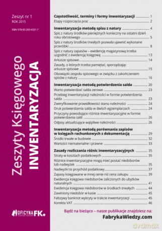 Zeszyt księgowego nr 1. Inwentaryzacja - Katarzyna Trzpioła [KSIĄŻKA]