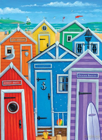 CLEMENTONI 1000 el. Rainbow beach huts [PUZZLE]