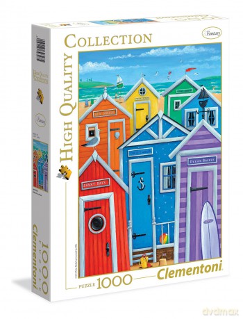 CLEMENTONI 1000 el. Rainbow beach huts [PUZZLE]