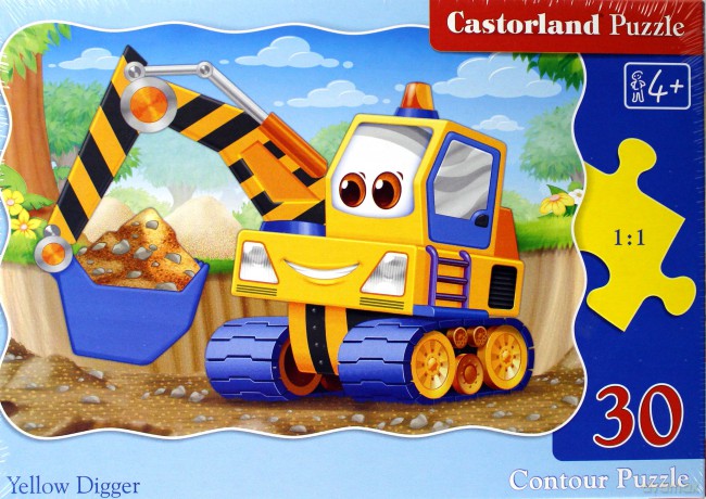 CASTORLAND 30 el. Żółta koparka [PUZZLE]