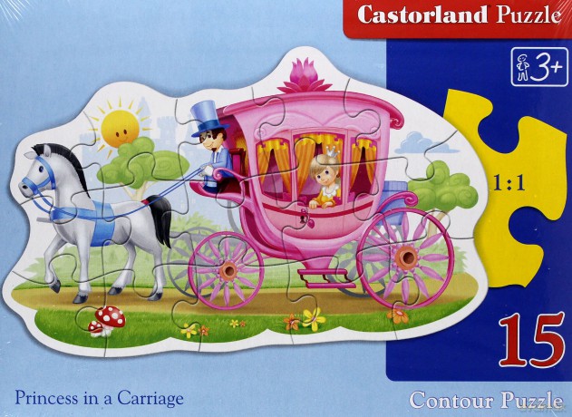 CASTORLAND Puzzle konturowe 15 el. - Księżniczka w karocy [PUZZLE]