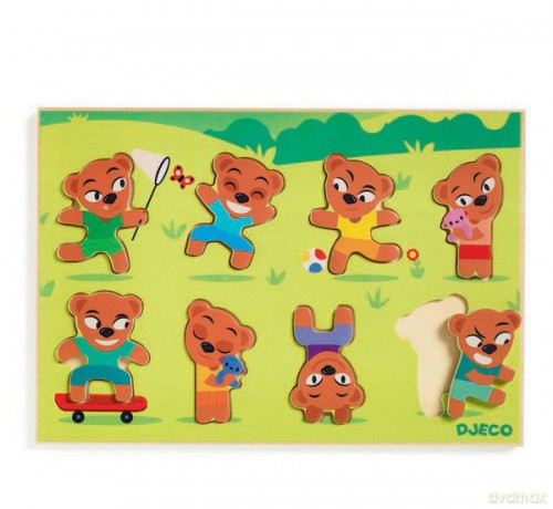 Drewniane puzzle - Dopasuj Misia [PUZZLE]