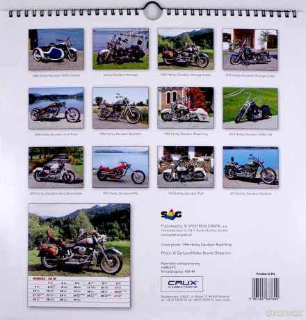 Kalendarz 2016 Wieloplanszowy Harleys [KALENDARZ]