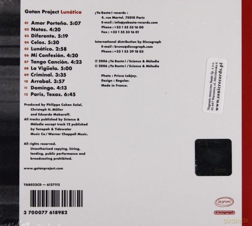 Gotan Project: Lunatico (ecopack) [CD]