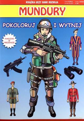 Mundury. Pokoloruj i wytnij [KSIĄŻKA]
