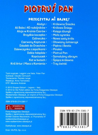 Przeczytaj mi bajkę! Piotruś Pan [KSIĄŻKA]