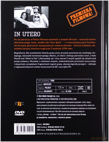 Legendy Muzyki: Nirvana In Utero (booklet) [DVD]