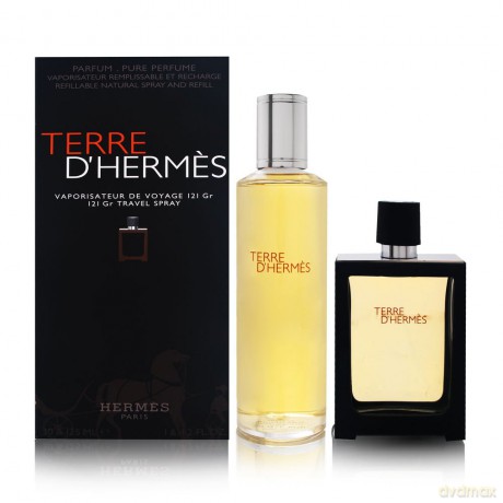 Hermes Terre dHermes Zestaw - perfumy 30 ml z możliwością napełnienia + perfumy 125 ml wkład