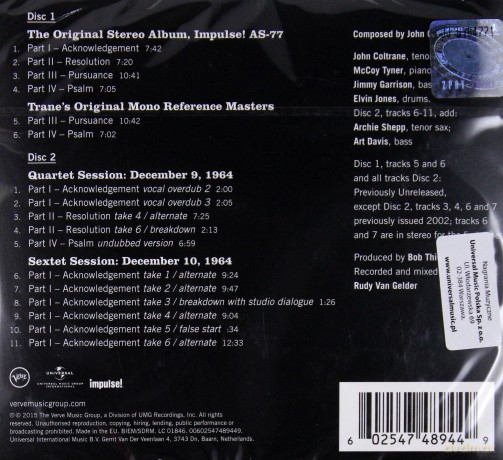 John Coltrane: A Love Supreme The Complete Masters [2CD]