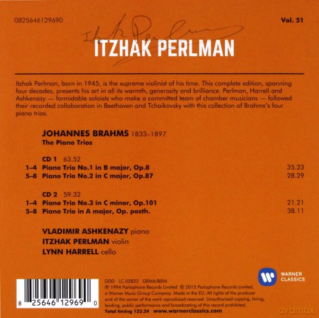 Perlman/Still/Israel Philharmonic Orch: Brahms: Piano Trios Nos. 1-3 [2CD]