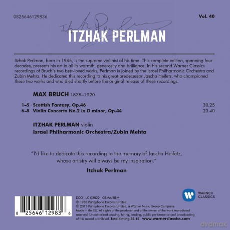 Perlman/Still/Israel Philharmonic Orch: Bruch: Scottish Fantasy, Violin Concerto No. 2 [CD]