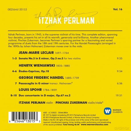 Itzhak/Pinchas Zukerman Perlman: Duets For Two Violin [CD]