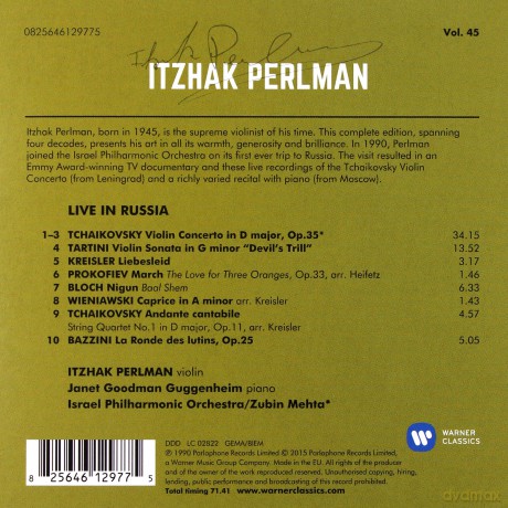 Perlman/Mehta/Israel Philharmonic Orch: Live In Russia [CD]