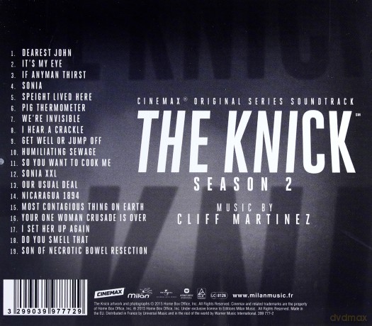 The Knick Soundtrack Season 2 (Cliff Martinez) [CD]