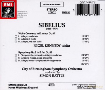 Kennedy/Rattle/Birmingham Symphony Orch: Violin Concerto/Symphony No.5 [CD]