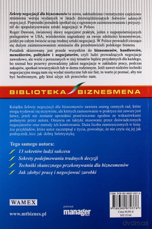 Sekrety negocjacji dla biznesmenów - Roger Dawson [KSIĄŻKA]