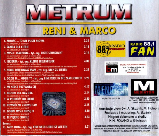 Metrum Reni i Marco: Miłość To Nie Puste Słowa [CD]