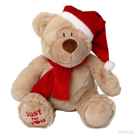 BEPPE Miś Alan 20 cm beż w czapce i szaliku