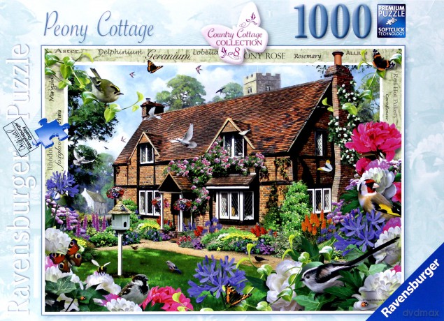 RAVENSBURGER 1000 el. Domek w piwoniach [PUZZLE]