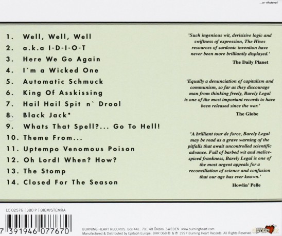 The Hives: Barely Legal [CD]