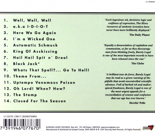 The Hives: Barely Legal [CD]