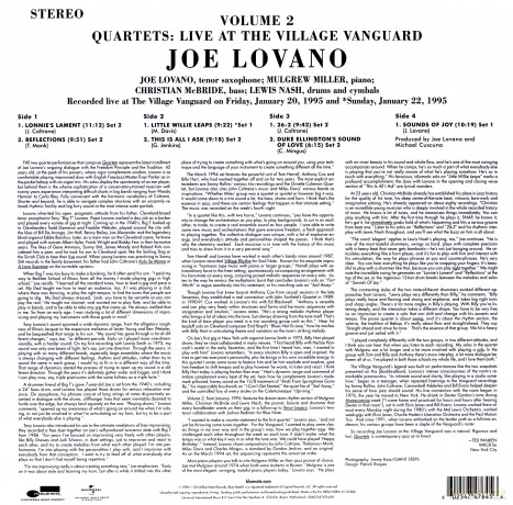 Joe Lovano: Quartets - Live At The Village Vanguard vol. 2 [2xWinyl]