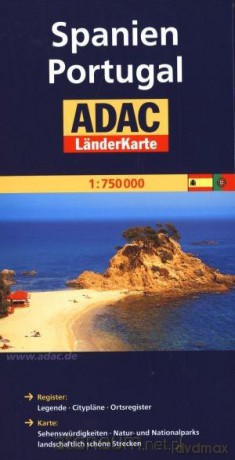LanderKarte ADAC. Spanien, Portugal 1:750 000