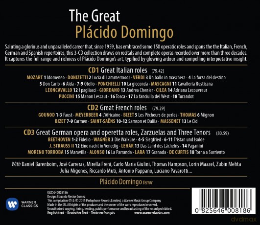 Placido Domingo: The Great Placido Domingo [3CD]