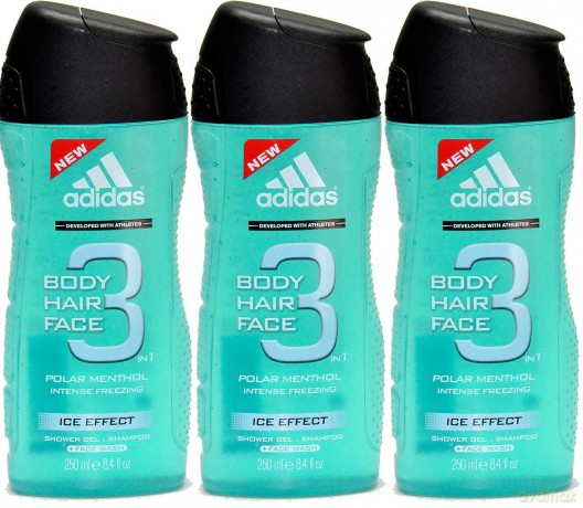 Adidas Ice Effect 3 w 1 Żel pod prysznic dla mężczyzny 250 ml