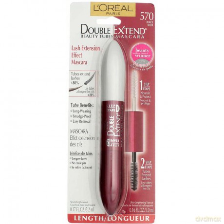 Loreal DOUBLE EXTENSION Beauty Tubes Black Mascara 2x7 ml