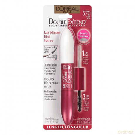 Loreal DOUBLE EXTENSION Beauty Tubes Black Mascara 2x7 ml