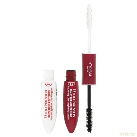 Loreal DOUBLE EXTENSION Beauty Tubes Black Mascara 2x7 ml