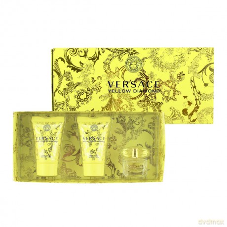 Versace Yellow Diamond Zestaw - woda toaletowa 5 ml bez sprayu + balsam do ciała 25 ml + żel pod prysznic 25 ml