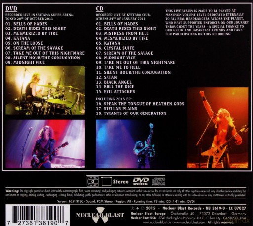 Enforcer: Live By Fire (digipack) [DVD]+[CD]