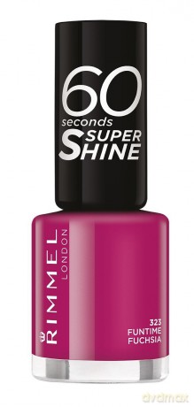 Rimmel Lakier do paznokci 60 Seconds Super Shine 8 ml 323 Funtime Fuchsia