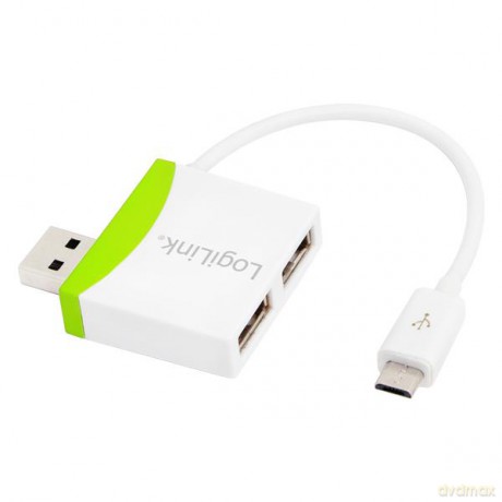 HUB USB LogiLink UA0180 2 porty USB 2.0, kabel micro USB