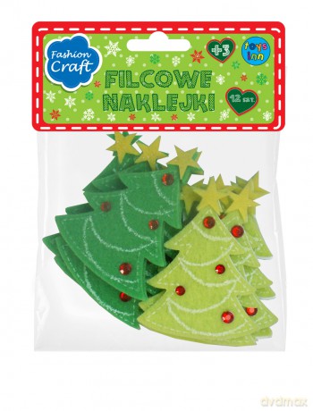 Choinki filcowe naklejki 12 szt