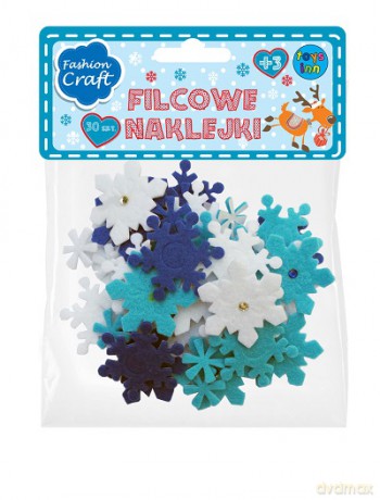 Śnieżynki filcowe naklejki 30 szt