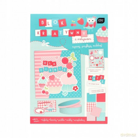 Blok kreatywny A4 z naklejkami Pastel